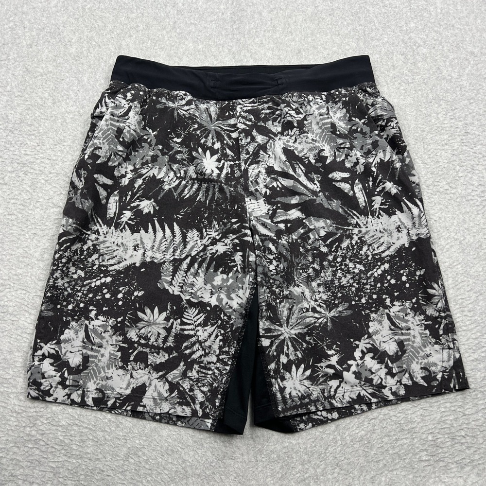 Lululemon T.H.E. Short 9" Updated Men Medium Black Floral Canopy Athletic M7AAUS
